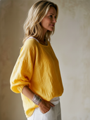 Women's Retro Casual Cotton Linen Round Neck Loose Pullover Shirt ZMZ2939E4ZJY
