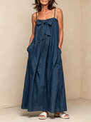 Women's Casual Solid-Color Loose-Fit Cotton Maxi Slip Dress ZMZ2980E1XT