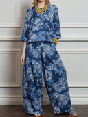 Women's Loose-Fit Casual Floral Print Top And Pants Two-Piece Set ZMZ2942E7XT