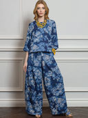 Women's Loose-Fit Casual Floral Print Top And Pants Two-Piece Set ZMZ2942E7XT