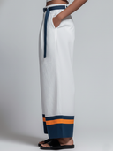 Women's Casual & Stylish Cotton, Elastic Waist, Multi-Color Paneled Cuffs Wide-Leg Pants ZMZ2848E7ZYY