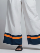 Women's Casual & Stylish Cotton, Elastic Waist, Multi-Color Paneled Cuffs Wide-Leg Pants ZMZ2848E7ZYY