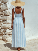 Women's Vacation-Style Striped Print Spaghetti Strap Maxi Dress ZMZ2992E3XT
