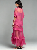 Women's Solid-Color Ruffled Short-Sleeve Top And Skirt Two-Piece Set ZMZ2957E6XT