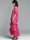 Women's Solid-Color Ruffled Short-Sleeve Top And Skirt Two-Piece Set ZMZ2957E6XT