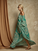 Women's Resort Print Off-Shoulder Loose Print Long Sleeve Maxi Dress ZMZ2983E8XT