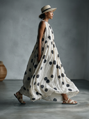 Women's Casual Loose Polka-Dot Sleeveless Maxi Dress ZMZ2967E9XT