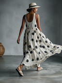 Women's Casual Loose Polka-Dot Sleeveless Maxi Dress ZMZ2967E9XT