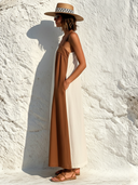 Women's Cotton Color-Block Spaghetti Strap Maxi Dress ZMZ0259F5XT
