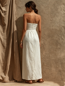 Women's Solid-Color Cotton Single-Breasted Maxi Dress ZMZ0248F4XT