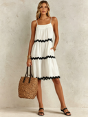 Women's Vacation Color-Block Spaghetti Strap Mini Dress ZMZ0246F5XT