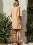 Women's Classic Striped V-Neck Sleeveless Loose-Fit Mini Dress ZMZ0353F9SWL