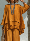 Women's Casual Cotton-Linen Long-Sleeve Crewneck T-Shirt ZMZ0404F9XT