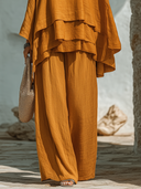 Women's Solid-Color Loose-Fit Cotton-Linen Wide-Leg Pants ZMZ0450F0XT