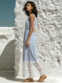 Women's Casual Striped Lace Sleeveless Jumpsuit ZMZ0401F9XT