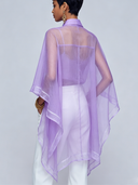Women's Solid Color Organza Collar Loose-fitting Shirt ZMZ0420F5XT