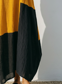 Women's Ethnic Resort Style Crinkle Linen-Blend Color Block Sleeveless Pocket Midi Dress ZMZ0562F6YZH