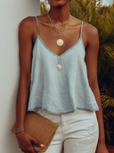 Women's Washed Denim Loose-fitting Tank Top ZMZ0807F5XT
