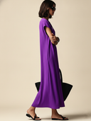Women's Solid-Color Crew Neck Short-Sleeve Maxi Dress ZMZ0838F1XT