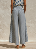 Women's Casual Striped Elastic Waist Wide-Leg Pants ZMZ0882F9XT