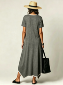 Women's Loose-Fit Color-Block V-Neck Maxi Dress ZMZ0883F3XT
