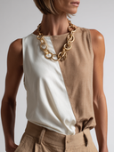 Women's Color-Block Sleeveless Crew-Neck Top ZMZ1049F9XT