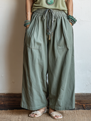 Women's Retro Casual Cotton Washed Loose Straight Leg Pants ZMZ1028F2ZJY