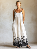 Women's Retro Casual Floral Print Sleeveless Maxi Dress ZMZ1004F7ZJY