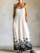 Women's Retro Casual Floral Print Sleeveless Maxi Dress ZMZ1004F7ZJY