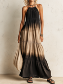 Women's Retro Casual Gradient Print Sleeveless Maxi Dress ZMZ1025F0ZJY
