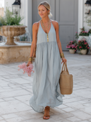Women's Vacation Cotton Solid Color Suspender Maxi Dress ZMZ1005F8XT