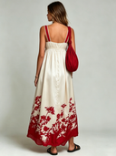 Women's Retro Casual Floral Print Satin Sleeveless Maxi Dress ZMZ1094F3ZJY