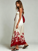 Women's Retro Casual Floral Print Satin Sleeveless Maxi Dress ZMZ1094F3ZJY