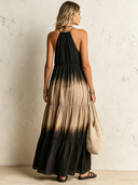 Women's Retro Casual Gradient Print Sleeveless Maxi Dress ZMZ1025F0ZJY