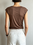 Women's Retro Casual Solid Color Duffle Neck Sleeveless Tank Top ZMZ1047F2ZJY