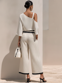 Women's Casual Off-Shoulder Top And Wide-Leg Pants Two-Piece Set ZMZ1044F0XT
