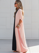 Women's Classic Black And Pink Cotton Loose-fit Maxi Dress ZMZ1245F0SWL