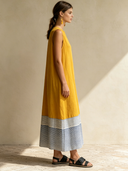 Women's Color-Block Striped Sleeveless Maxi Dress With Crew Neck ZMZ1031F4XT