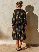 Women's Star-Print Stand-Collar Loose Midi Dress ZMZ1209F4XT