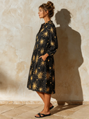Women's Star-Print Stand-Collar Loose Midi Dress ZMZ1209F4XT