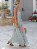 Women's Vacation Cotton Solid Color Suspender Maxi Dress ZMZ1005F8XT