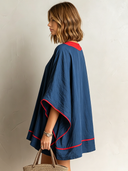 Women's Retro Casual Cotton Linen Color Block Loose Mini Dress ZMZ1528F0ZJY
