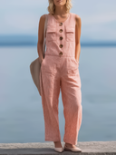 Women's Classic Striped Crew-Neck Sleeveless Jumpsuit ZMZ1688F0SWL