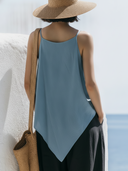 Women's Minimalist Vacation Casual StylePure Cotton Irregular Hem Cami Tank Top ZMZ1562F7YZH