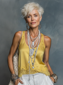 Women's Casual Retro Satin-Hem Lace-Trim U-Neck Tank Top ZMZ1638F9ZYY