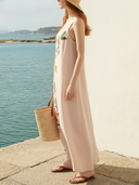 Women Rayon Floral Print Sleeveless Spaghetti Strap Maxi Dress, Loose Flowy Summer Beach Vacation Long Cami Dress ZMZ1860F2YZH