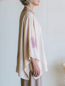 Women Cotton Like Soft Blouse Watercolor Tulip Floral Print Batwing Wide Sleeve Loose Boat Neck Tunic Top, Casual Elegant Mature Ladies Shirt ZMZ1841F7YZH