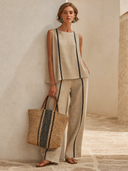 Women's Classic Loose Sleeveless Top And Straight-Leg Pants Set ZMZ2259F7SWL