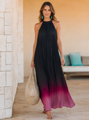 Women's Elegant Sleeveless Chiffon Maxi Dress With Purple Ombré Print ZMZ2290F9SWL