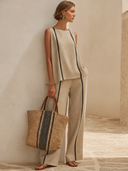 Women's Classic Loose Sleeveless Top And Straight-Leg Pants Set ZMZ2259F7SWL